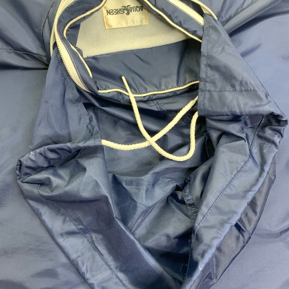Vintage Aqua Sheen Packable Hooded Jacket Blue M - Picture 11 of 11